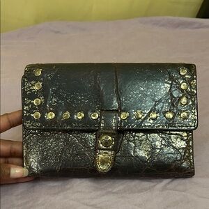 Patricia Nash Studded Brown Leather wallet